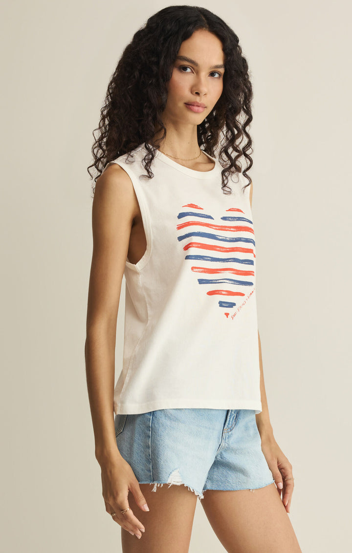 Z Supply: Heart Muscle Tank-  Sea Salt