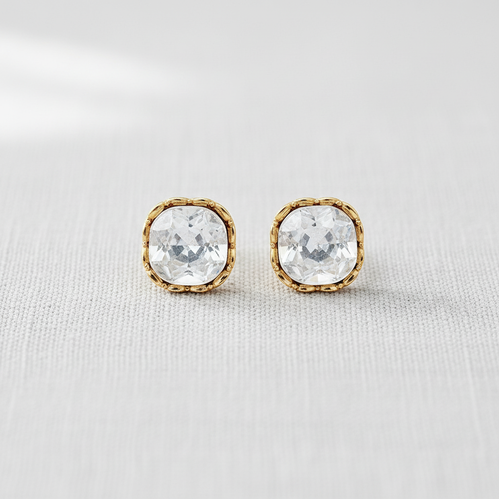 Zirconia Geometric Stud Earrings