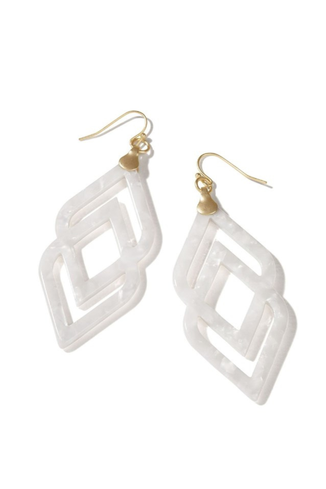 Spartina 449: Deco Drama Earrings - White Shimmer