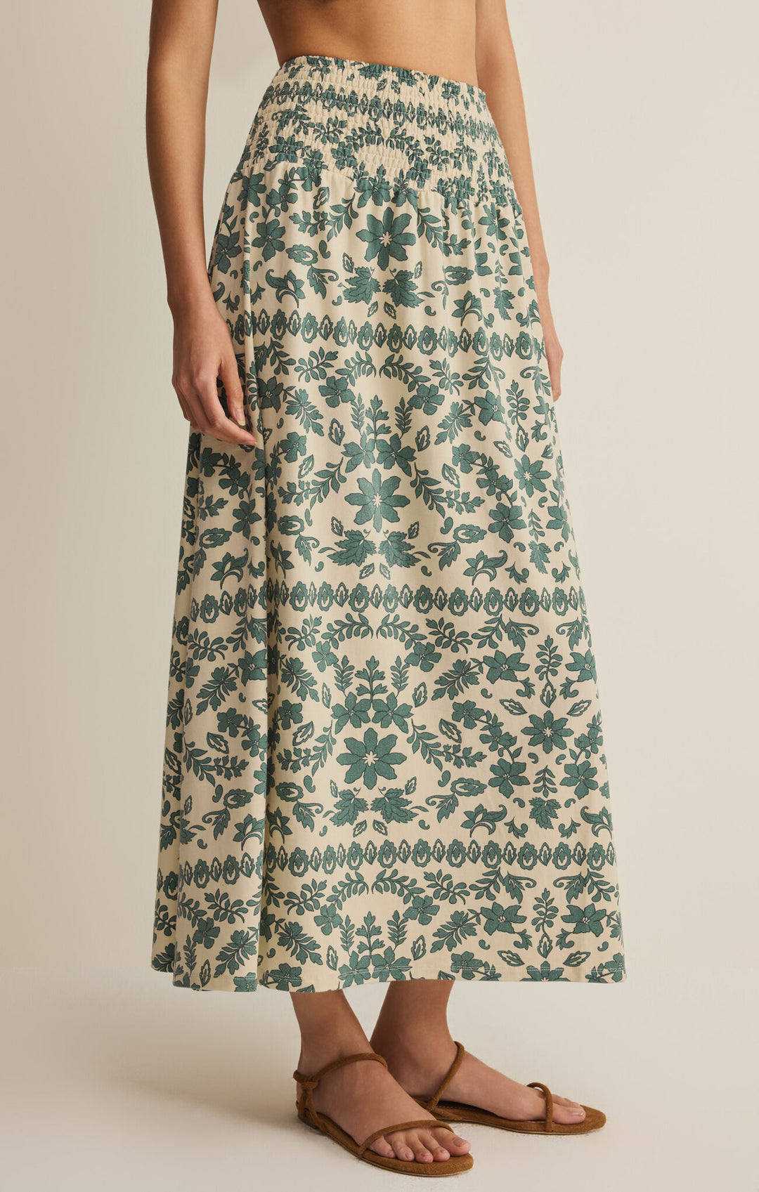 Z Supply: Leya Tera Paisley Maxi Skirt Everglade