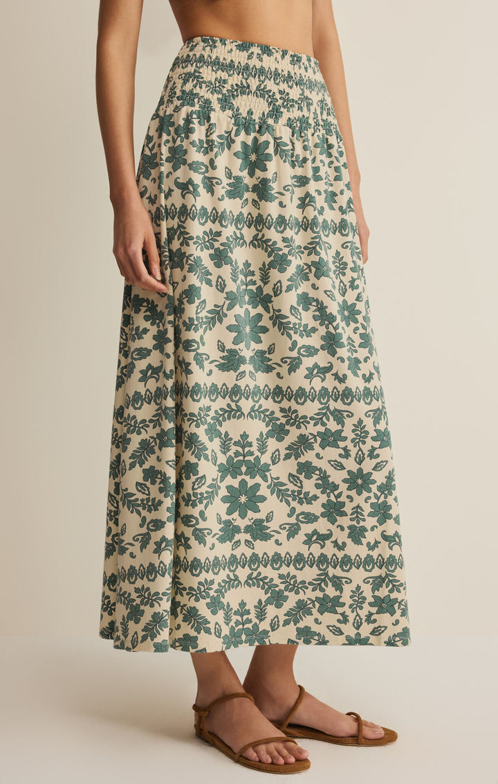 Z Supply: Leya Tera Paisley Maxi Skirt Everglade