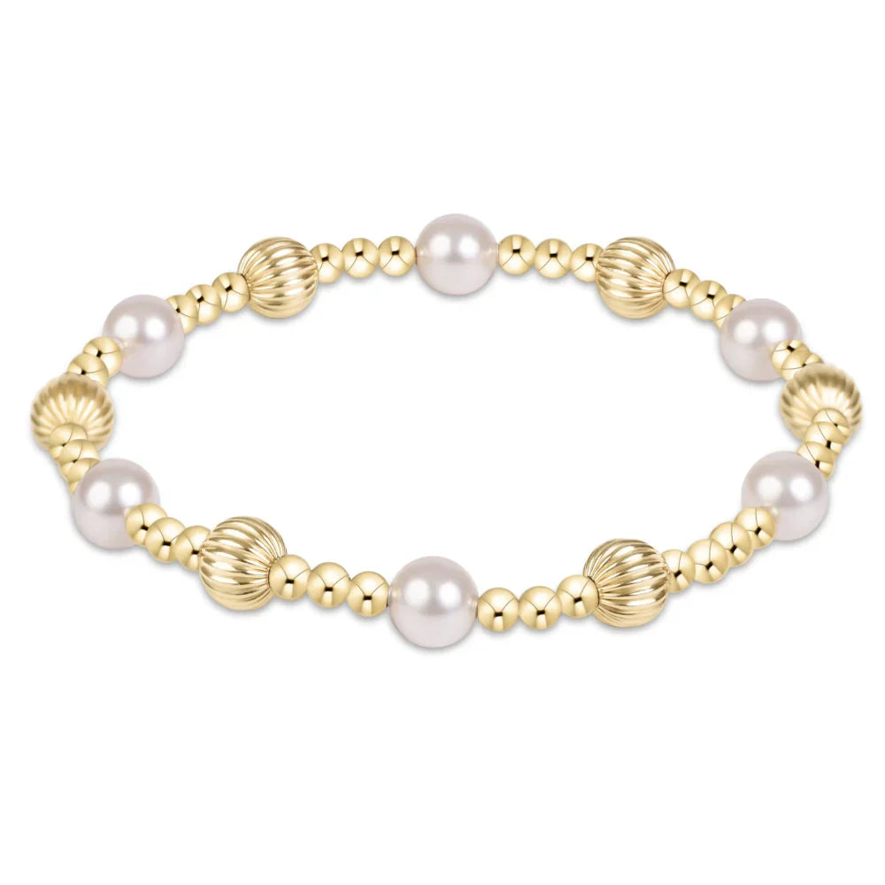 enewton: Dignity Sincerity Gold 5mm Bracelet - Pearl