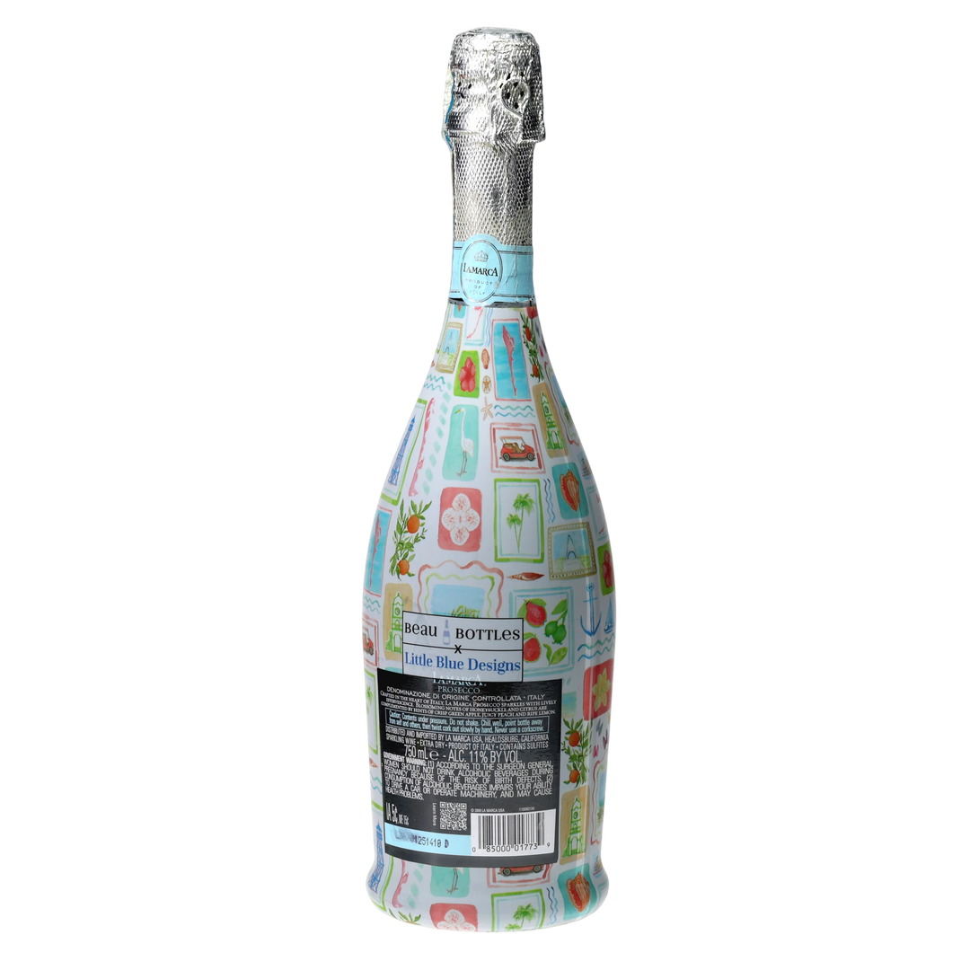 Beau Bottles Little Blue Designs From FL with Love - Prosecco Collection