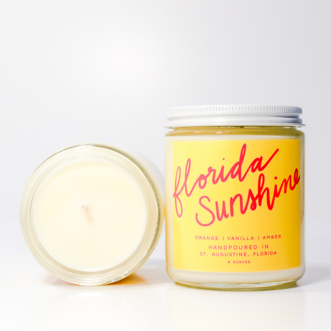 Florida Sunshine: 8 oz Soy Wax Hand-Poured Candle - B Social Boutique