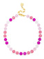 Multicolor Glass Bead Collar Necklace: PNK/MLT