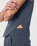 Spanx: On the Move Curved Hem Tank - Dark Storm