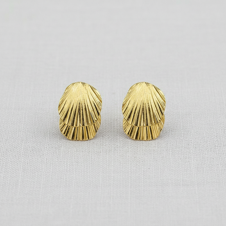 Metallic Shell Drop Earrings