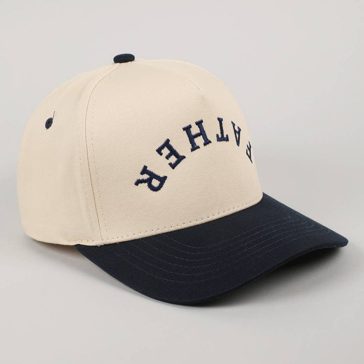 FATHER Upside Down Embroidery Two-Tone Cap: NAVY - B Social Boutique