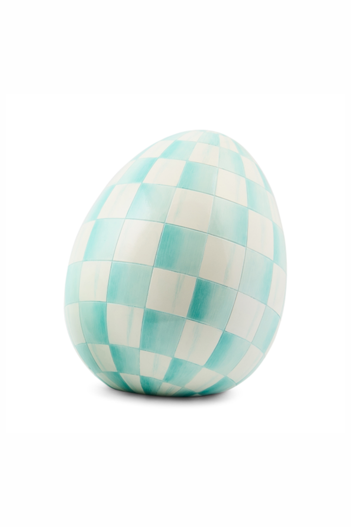 MacKenzie Childs: Aqua Check Small Egg