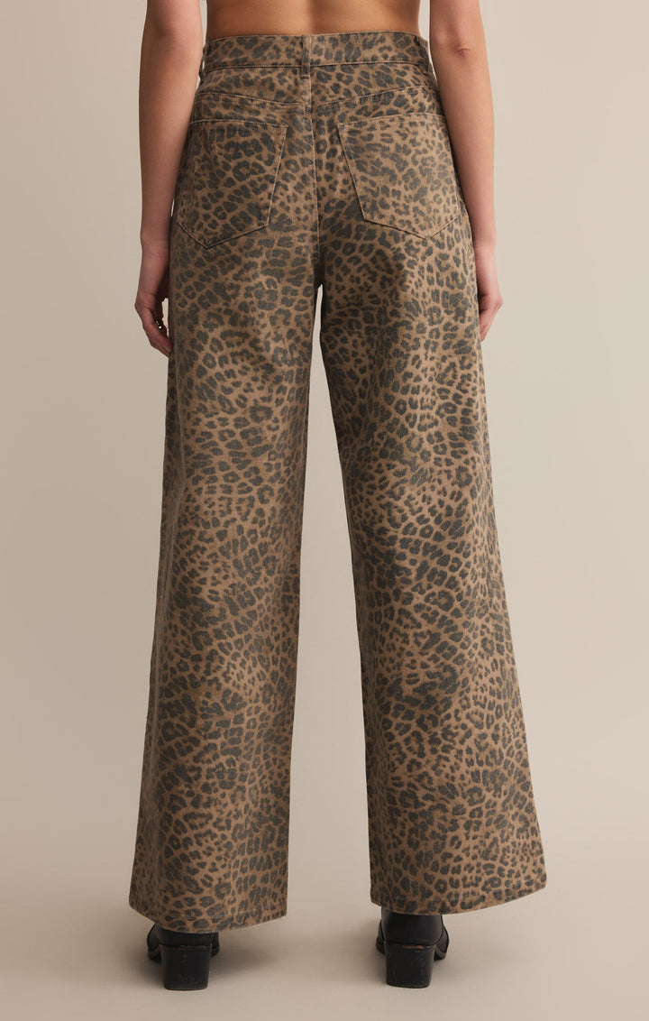 Z Supply: Marli Denim Leopard Pant Desert Tan