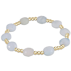 enewton: Admire Gold 3mm Bead Bracelet - Aquamarine