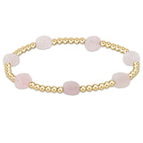enewton: Admire Gold 3mm Bead Bracelet - Pink Opal