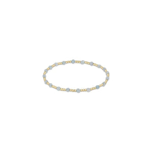 enewton: Gemstone Gold Sincerity Pattern 3mm Bead Bracelet - Aquamarine