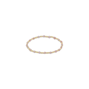 enewton: Gemstone Gold Sincerity Pattern 3mm Bead Bracelet - Pink Opal