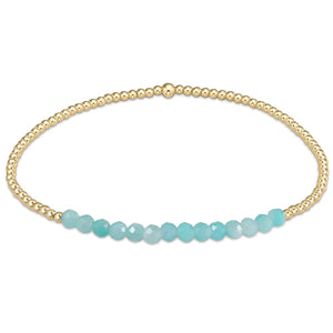 enewton: Gold Bliss 2mm Bead Bracelet - Amazonite