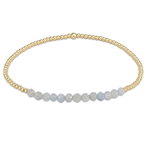 enewton: Gold Bliss 2mm Bead Bracelet - Aquamarine