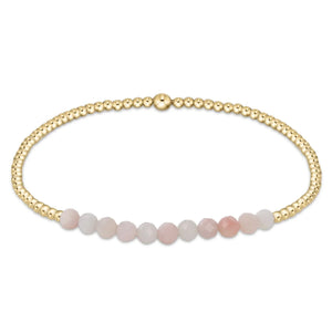 enewton: Gold Bliss 2mm Bead Bracelet - Pink Opal