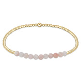 enewton: Gold Bliss 2mm Bead Bracelet - Pink Opal