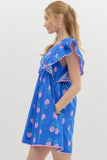 Fairway Floral Flair Dress - Blue