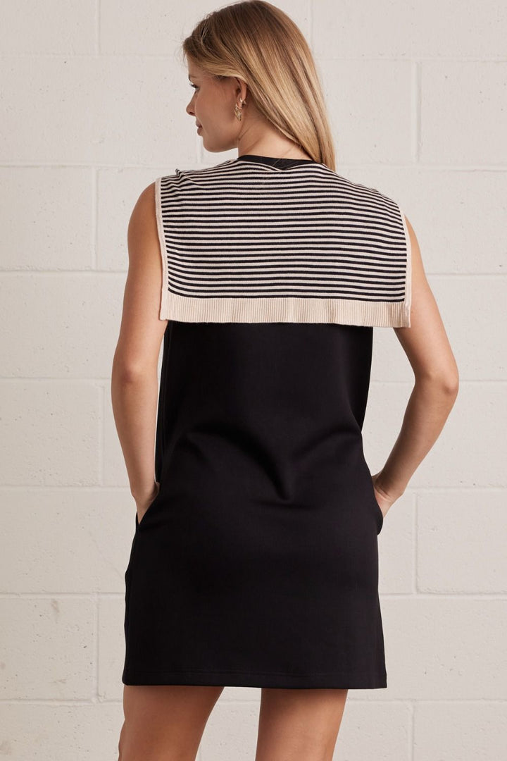Chic And Easy Attached Sweater Dress - Black