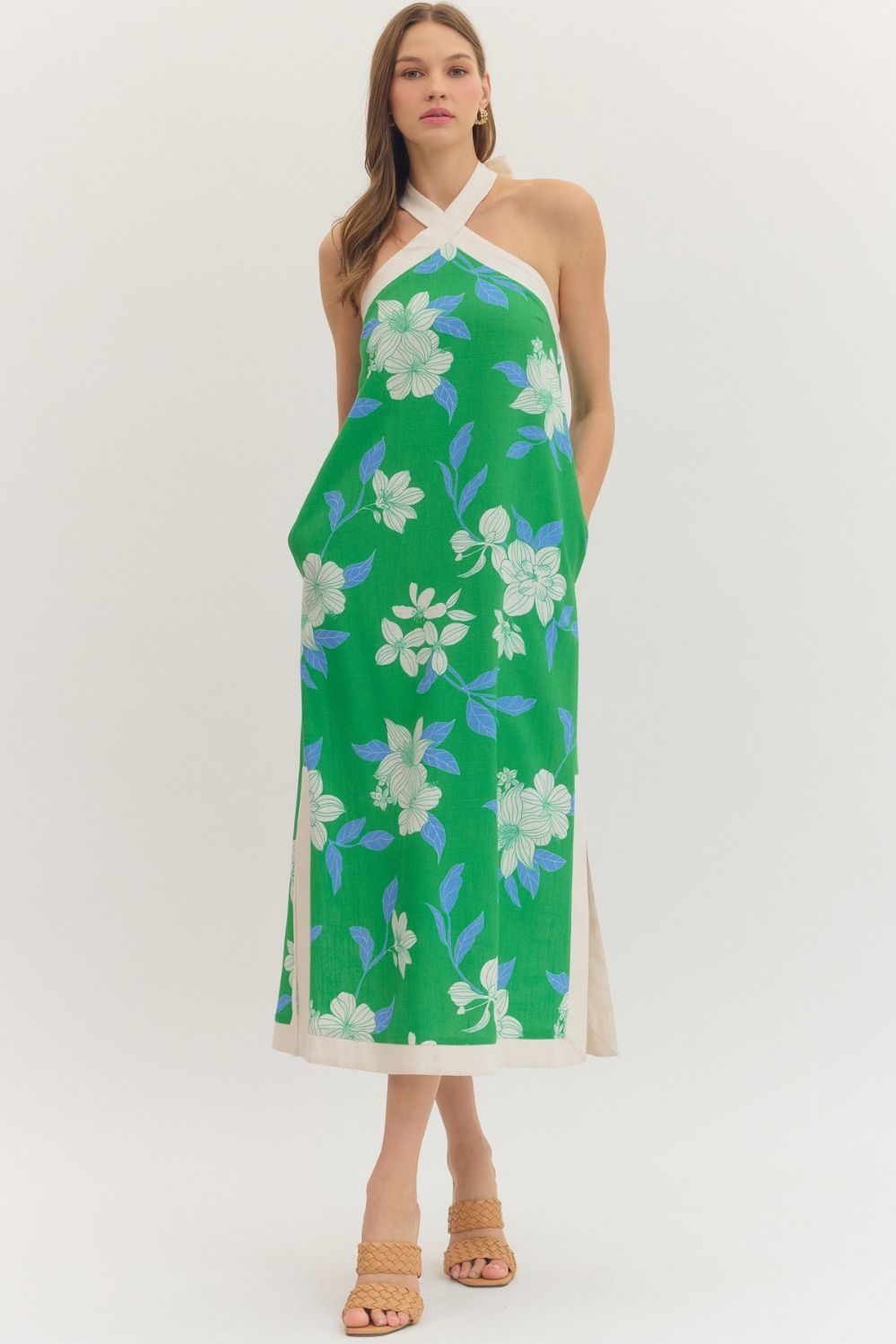 Summer Loving Halter Midi Dress - Green