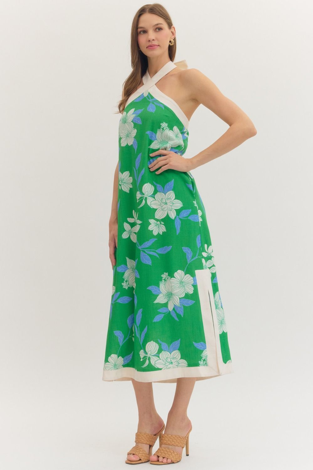 Summer Loving Halter Midi Dress - Green