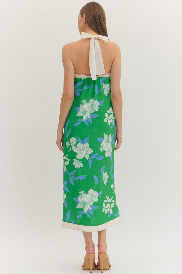Summer Loving Halter Midi Dress - Green
