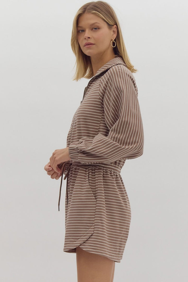Mocha Madness Stripe Romper