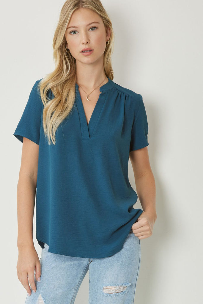 Around We Go Blouse - Teal