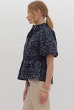 Midnight Dreaming Ruffle Blouse