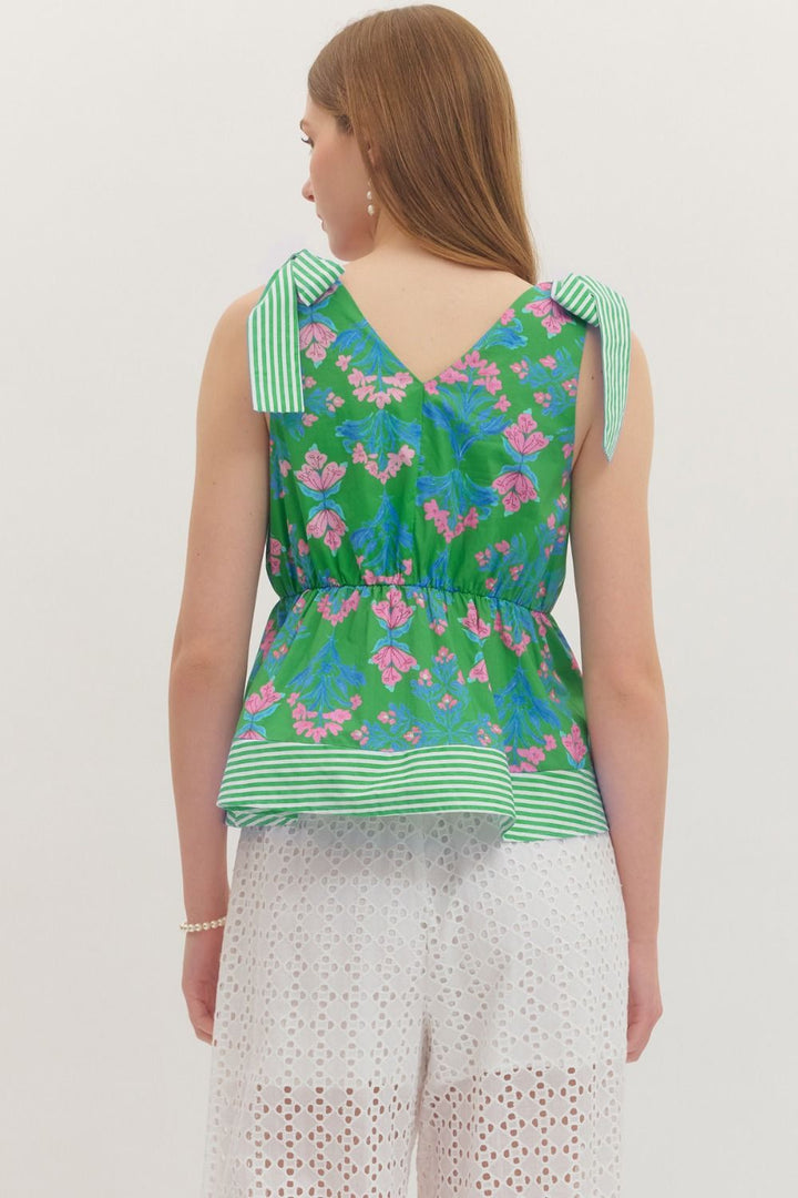 Botanical Tie Tank - Green