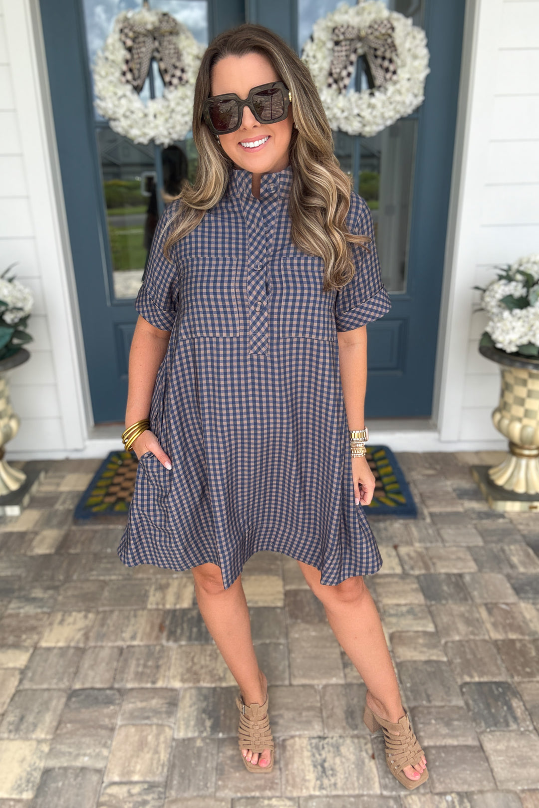 Autumn Check Shirt Dress