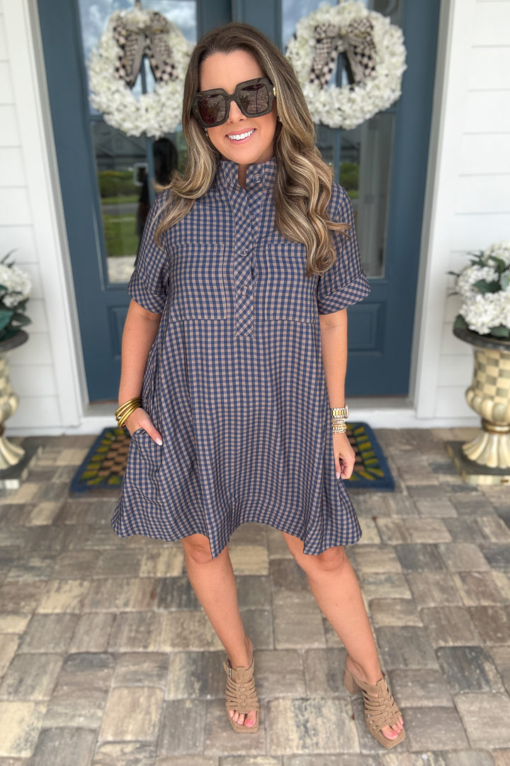 Autumn Check Shirt Dress