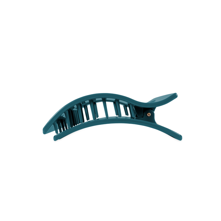 Teal With It Medium Flat Rectangle Hair Clip