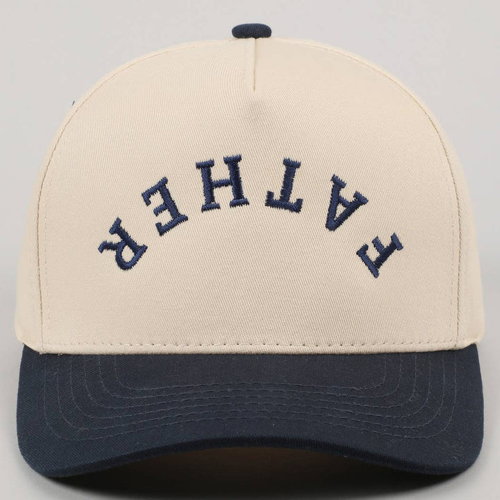 FATHER Upside Down Embroidery Two-Tone Cap: NAVY - B Social Boutique
