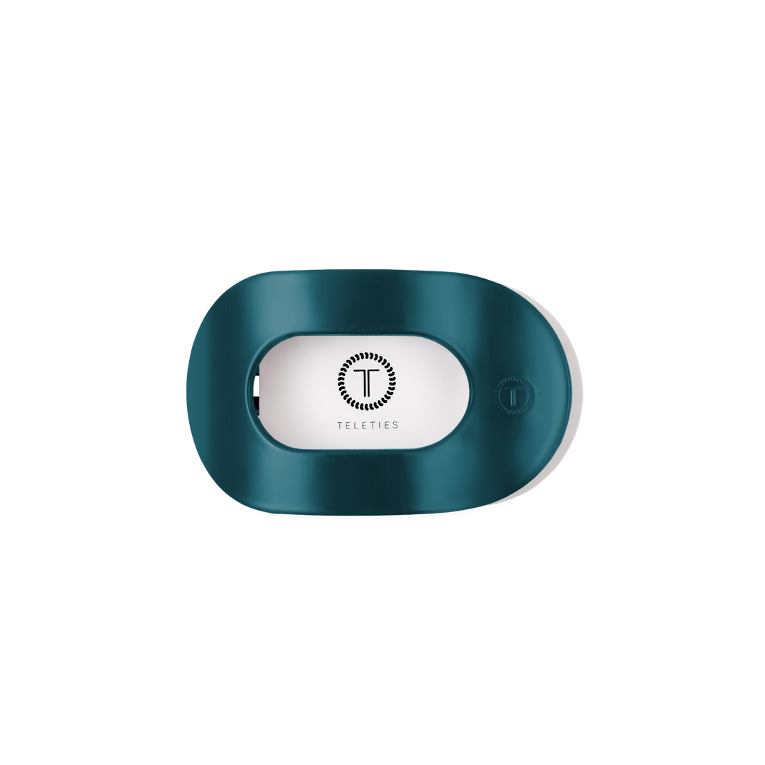 Teal With It Small Flat Round Hair Clip
