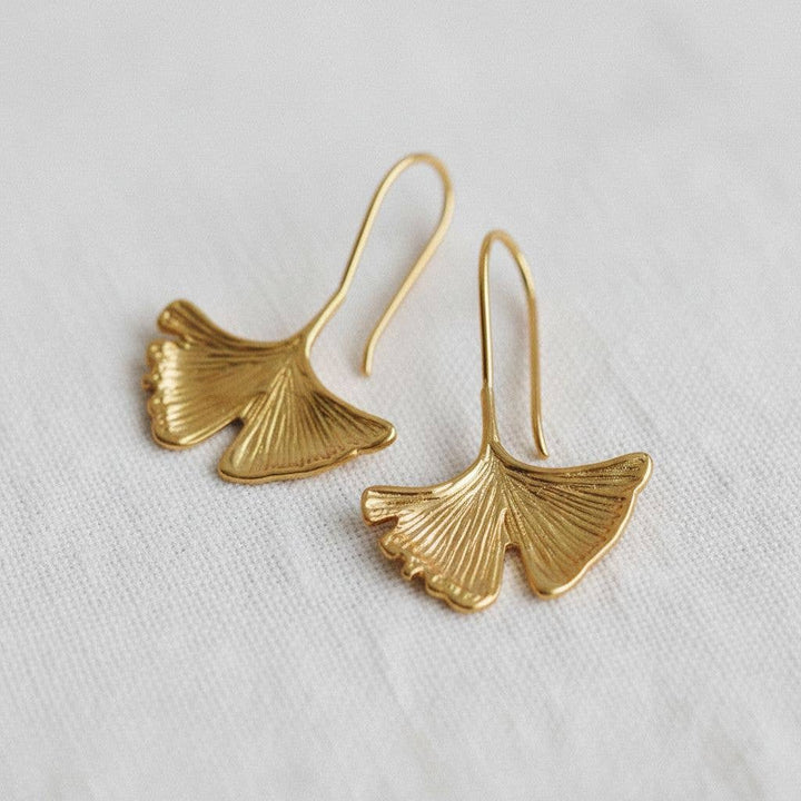 Artistic Ginkgo Leaf Drop Earrings - B Social Boutique