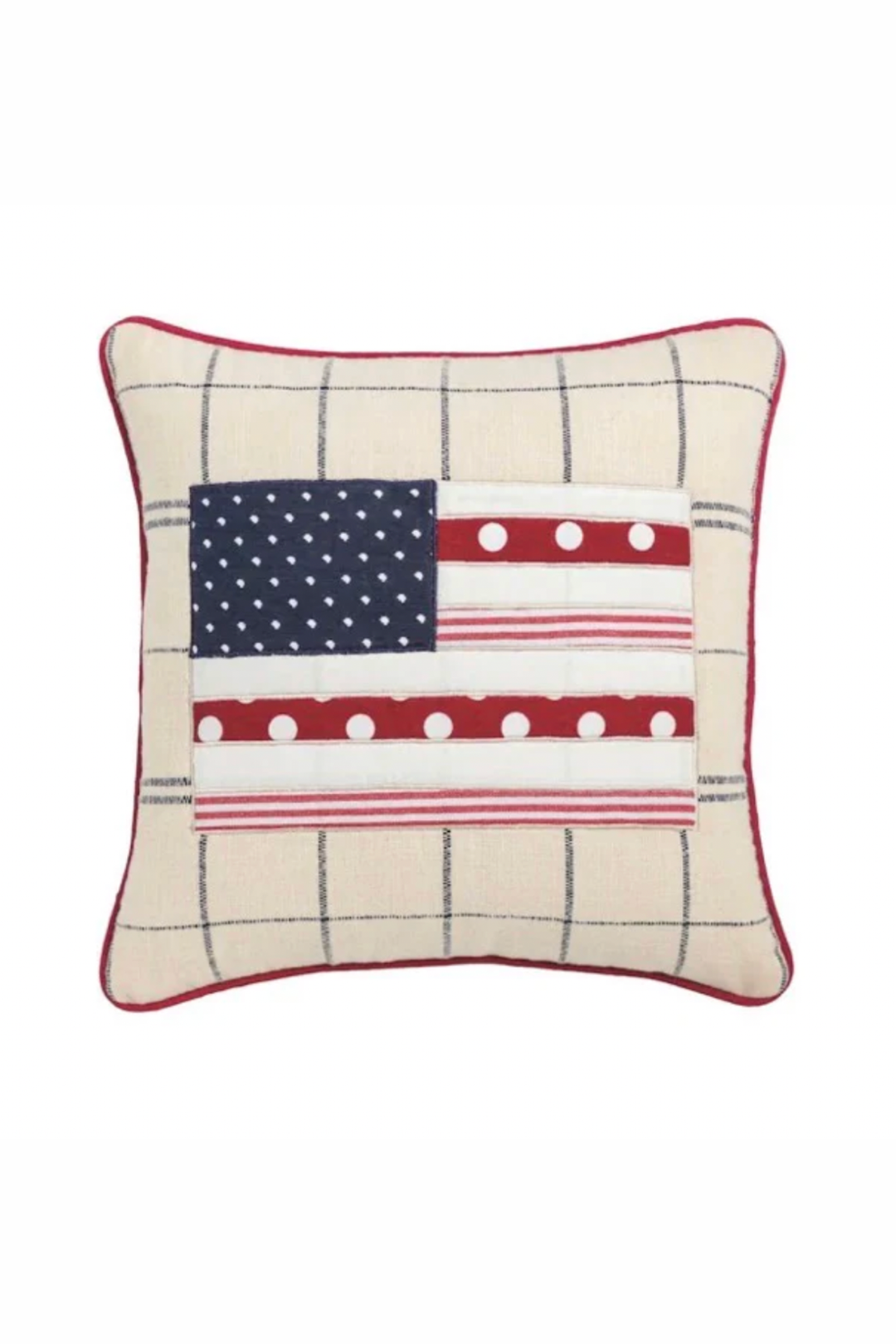 Mud Pie: Flag Americana Quilted Pillow - B Social Boutique