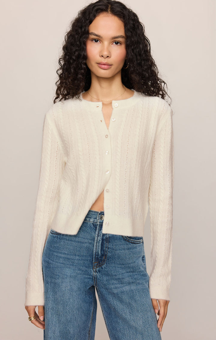 Z Supply: Medina Pointelle Cardigan - Cloud