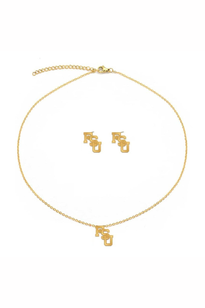 College Vault Florida State Stud & Necklace Set