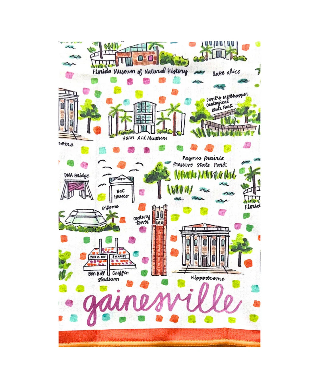 Gainesville, Florida Double-Sided Tea Towel