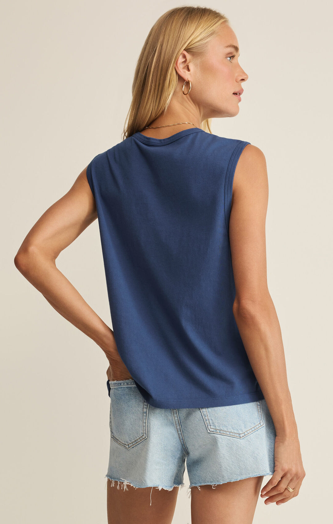 Z Supply: Stars and Stripes Muscle Tank-  True Navy