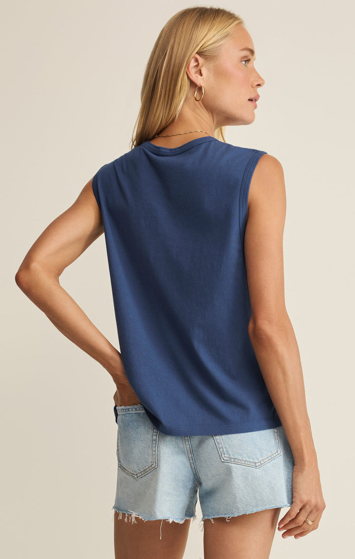 Z Supply: Stars and Stripes Muscle Tank-  True Navy