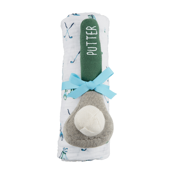 Mud Pie: Golf Swaddle and Rattle