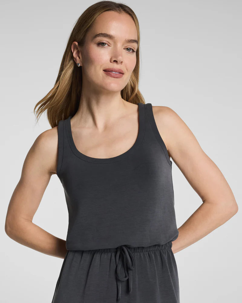 SPANX AirEssentials®: Sandwashed Cinched Maxi Tank Dress - Washed Graphite