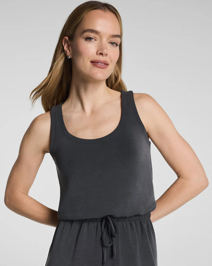 SPANX AirEssentials®: Sandwashed Cinched Maxi Tank Dress - Washed Graphite