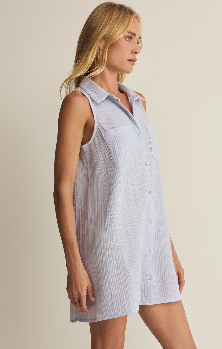 Z Supply: New Light Mini Dress - Hamptons Blue