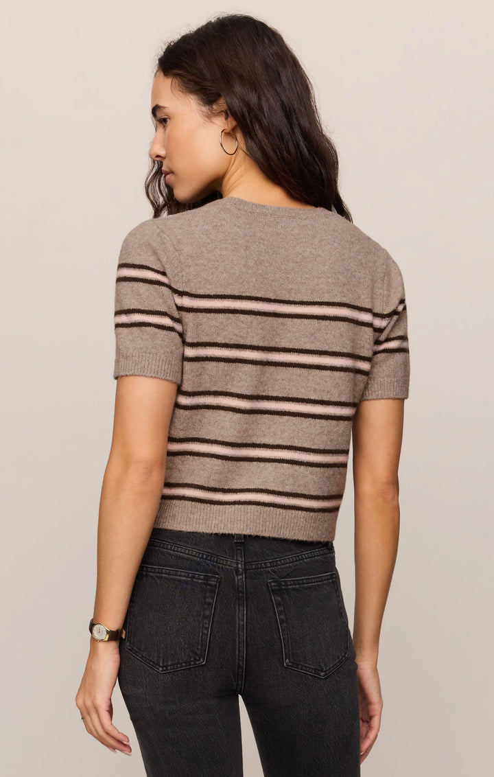 Z Supply: Gatewood Stripe Sweater Tee - Heather Ash