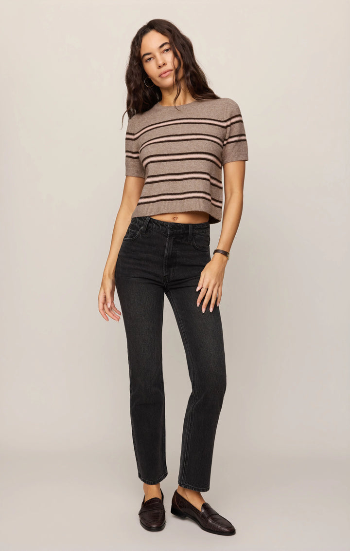 Z Supply: Gatewood Stripe Sweater Tee - Heather Ash
