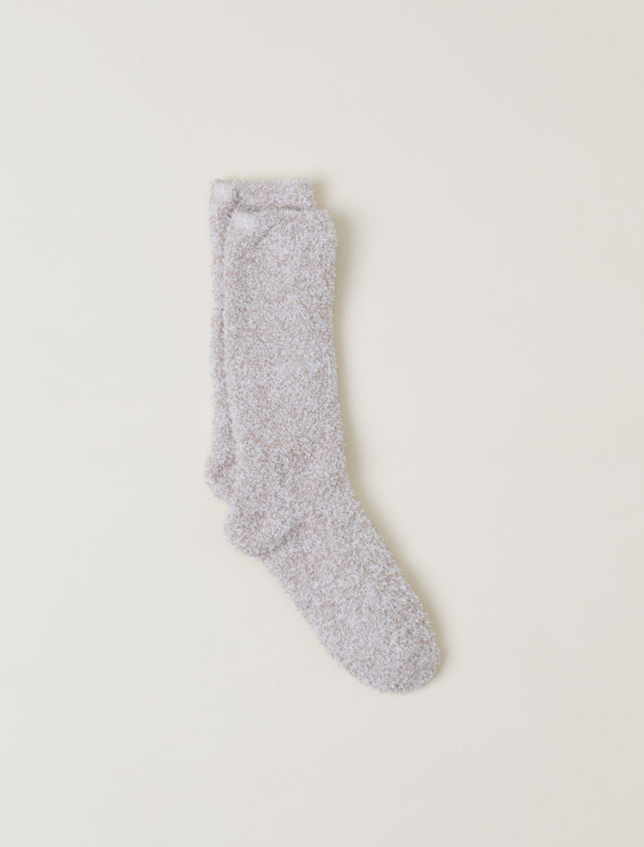 Barefoot Dreams: CozyChic® Heathered Socks -Stone/White - S/M